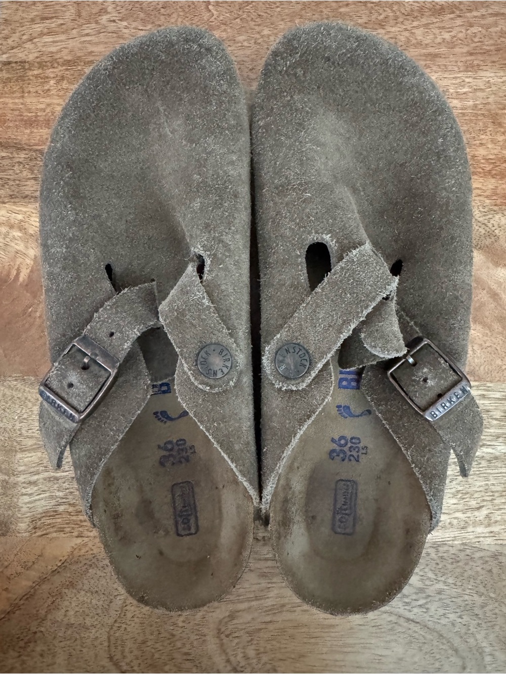 Classic Birkenstock Clog Taupe Suede Size 36 - Picture 4 of 8